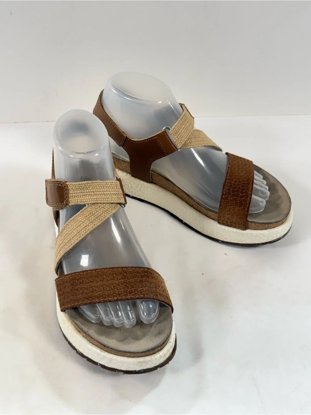 OTBT Brown and Beige SIERRA sling back Platform Sandals size 7